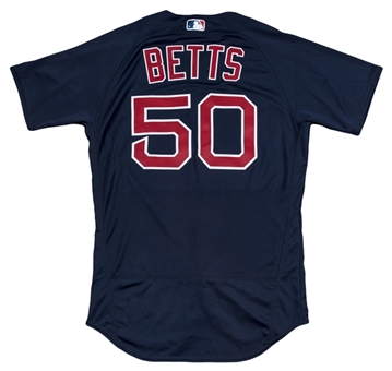 2017 Mookie Betts Game Used Boston Red Sox Alternate Navy Jersey Used on 9/15/2017 (MLB Authenticated)